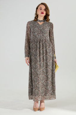 Платье NIKVA н801-8 коричневый мультиколор фото 2