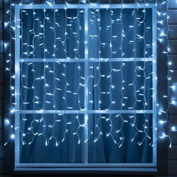 Гирлянда «Занавес» 2×1.5 м, IP65, УМС, белая нить каучук, 300 LED, свечение белое, 220 В