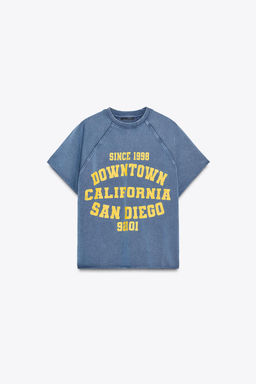 WASHED-EFFECT TEXT PLUSH SWEATSHIRT - Zara фото 19