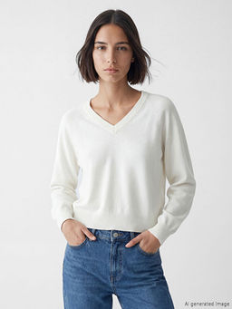 V Yaka Kad?n Triko Kazak