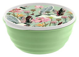 Миска "Латина" 3,2л с крышкой с декором (зеленый) 222133718/08