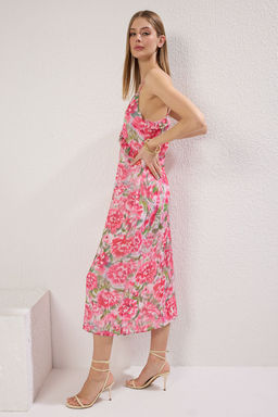 TRENDYOLMILLA Pembe Cicek Desenli A Kesim Maxi Dokuma Elbise TWOSS25EL00440 фото 2