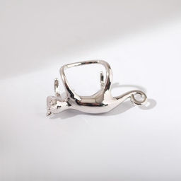 Серьга кафф Котик, цвет серебро - Qf фото 3