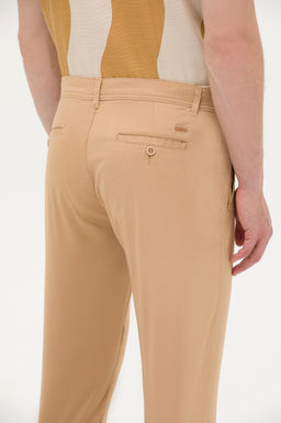 Erkek Carrot Fit Camel Kanvas Pantolon
