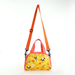 Сумка детская для девочки на молнии, регулируемый ремень, коралловая