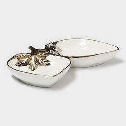 Менажница «Клубника», 24.5×14.5×3.5 см, 2 ячейки, керамика