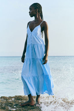 Vestido escalonado con tirantes espagueti - H&m фото 3