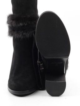 02-1686-1461MB-1 BLACK Сапоги женские (натуральная замша, натуральный мех (еврозима)) - Фабричный китай фото 14