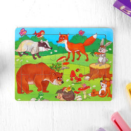Пазл Лесные жители 12 элементов, 0,414,511 см