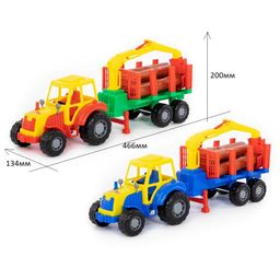 Трактор "Мастер" + полуприцеп-лесовоз (35295) в сеточке 46*20см, Полесье