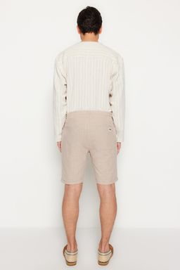 TRENDYOL MAN Ekru Regular Fit Keten Gorunumlu Sort TMNSS23SR00030 - Trendyolmilla фото 14