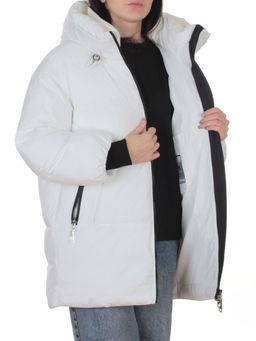 8362 WHITE Куртка зимняя женская оверсайз (200 гр. холлофайбер)