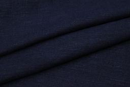 Лен с вискозой с эффектом мятости цв.Темный чернильно-синий, ш.1.4м, лен-53%, вискоза-47% - Купава фото 2