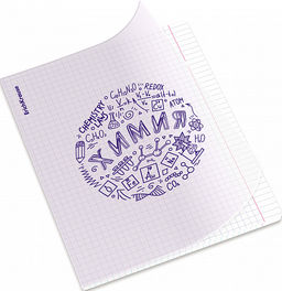 Цена за 5 шт. Тетрадь общая ученическая с пластиковой обложкой на скобе ErichKrause Chaos, Химия, 48 листов, клетка