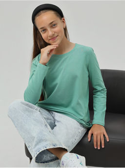 Лонгслив детский "Школьный" малахит