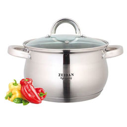 Кастрюля нерж. 2,1 л. (16см) ZEIDAN со стек.крышкой, 5-ти капс.дно арт. Z-50237