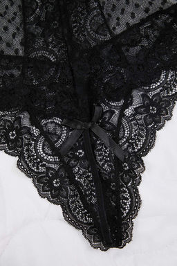 Siyah Tul Fitted Puantiyeli Body THMAW26BD00021 - Trendyolmilla фото 6