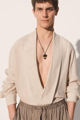 CAMISA KIMONO 100% CUPRO / Crudo - Zara фото 2