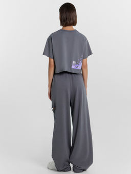 Комплект женский (футболка, брюки) серый с печатью сухой асфальт +печать 192542R - Mark formelle фото 3