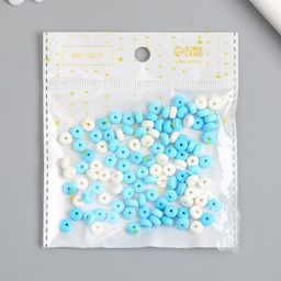 Бусины для творчества PVC «Колечки. Морская пена», набор 112 шт., 0.7×0.7×0.3 см