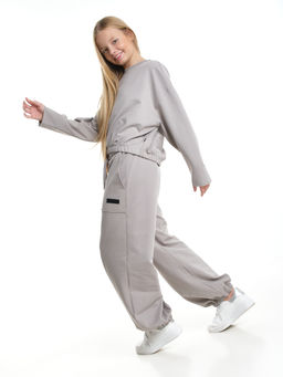 Комплект спортивный для девочки 22-7666 серый - Mini maxi фото 13