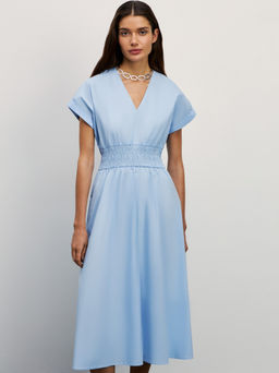 Платье миди с резинкой на талии / Zarina