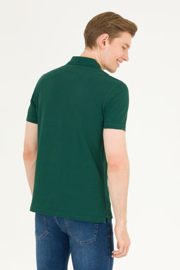 U. S. Polo Assn Мужская темно-зеленая базовая футболка с воротником-поло - U.s. polo assn фото 6