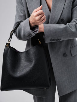 Сумка кожаная Deboro 30994 черный фиолет