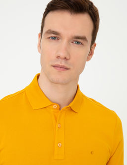 Koyu Sar_ Polo Yaka Slim Fit Basic Merserize T-shirt