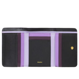 Итальянский кожаный кошелек DuDu серии Pemba | черно-лавандовый - Dudubags фото 3