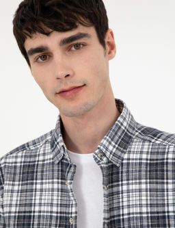 Lacivert Regular Fit Uzun Kollu G_mlek