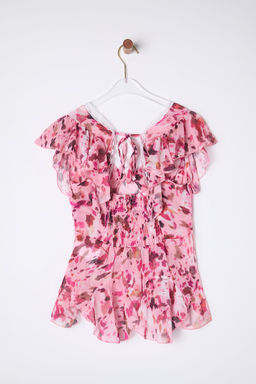 Trendyolmilla Cok Renkli Yoryo Sifon Cicekli Dokuma Dokuma Bluz TWOSS25BZ00107  фото 16