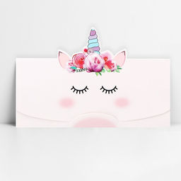 Цена за 5 шт. Конверт для денег фигурный «Единорожка», 17.5 х 8 см