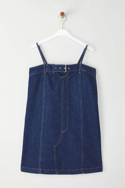 Limited Edition Koyu Mavi Cut-Out Detayl? Metal Tokal? Ince Ask?l? Mini Denim Elbise TWOSS25EL00506 - Trendyolmilla фото 3