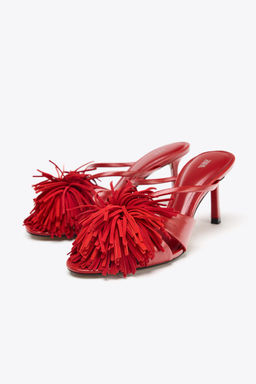 FRINGED HIGH-HEEL SANDALS - Zara фото 8