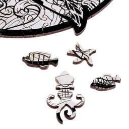 Пазл деревянный фигурный Сила океана, чёрно-белый - Puzzle фото 5