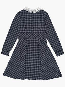 Платье в клетку с воротником UD 7331 син/бел клетка - Mini maxi фото 3