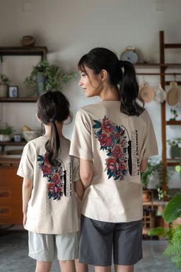 Tas K?z Cocuk S?rt Bask?l? Anne-K?z Orme T-Shirt TKDAW25TS00019