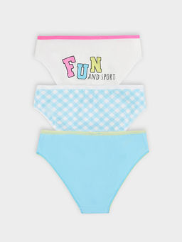 Трусы для девочек мультипак (3 шт.) голубые с печатью - Mark formelle фото 2
