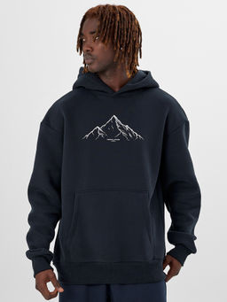 Худи мужское черное с принтом