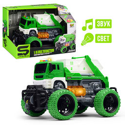 Машина "Мусоровоз для строительного мусора" 1:16 (свет, звук) в коробке