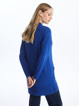 Kad?n Yar?m Bal?k?? Yaka D?z Triko Tunik