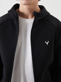 Kap??onlu Uzun Kollu Erkek Fermuarl? Sweatshirt