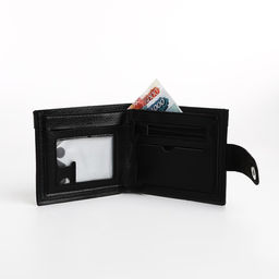 Портмоне мужское на магните, отдел для купюр, для карт, для монет, чёрное