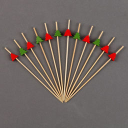 Цена за 2 шт. Шпажки для канапе новогодние «Ёлочки», в наборе 12 шт.