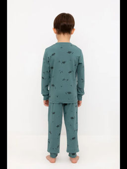 Crockid _ К 1552/темный малахит,лесные динозавры пижама дет  фото 5