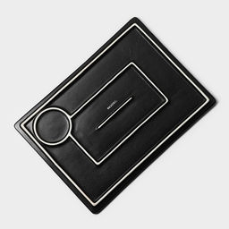 Блюдо для подачи Magistro «Pietra lunare», 33.5×24×1.5 см, фарфор, чёрное