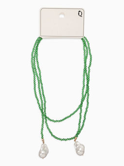 Бусы бисерные с подвесами жемчуг «Нить стекла», L=120 см, №2, зелёные