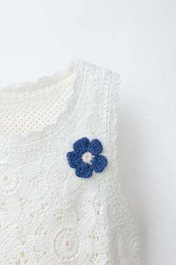 TOP PUNTO CROCHET FLORES / Crudo - Zara фото 3