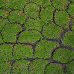 Мох искусственный, декоративный, полотно 1×1 м, рельефный, камни, зелёный с щепой, Greengo